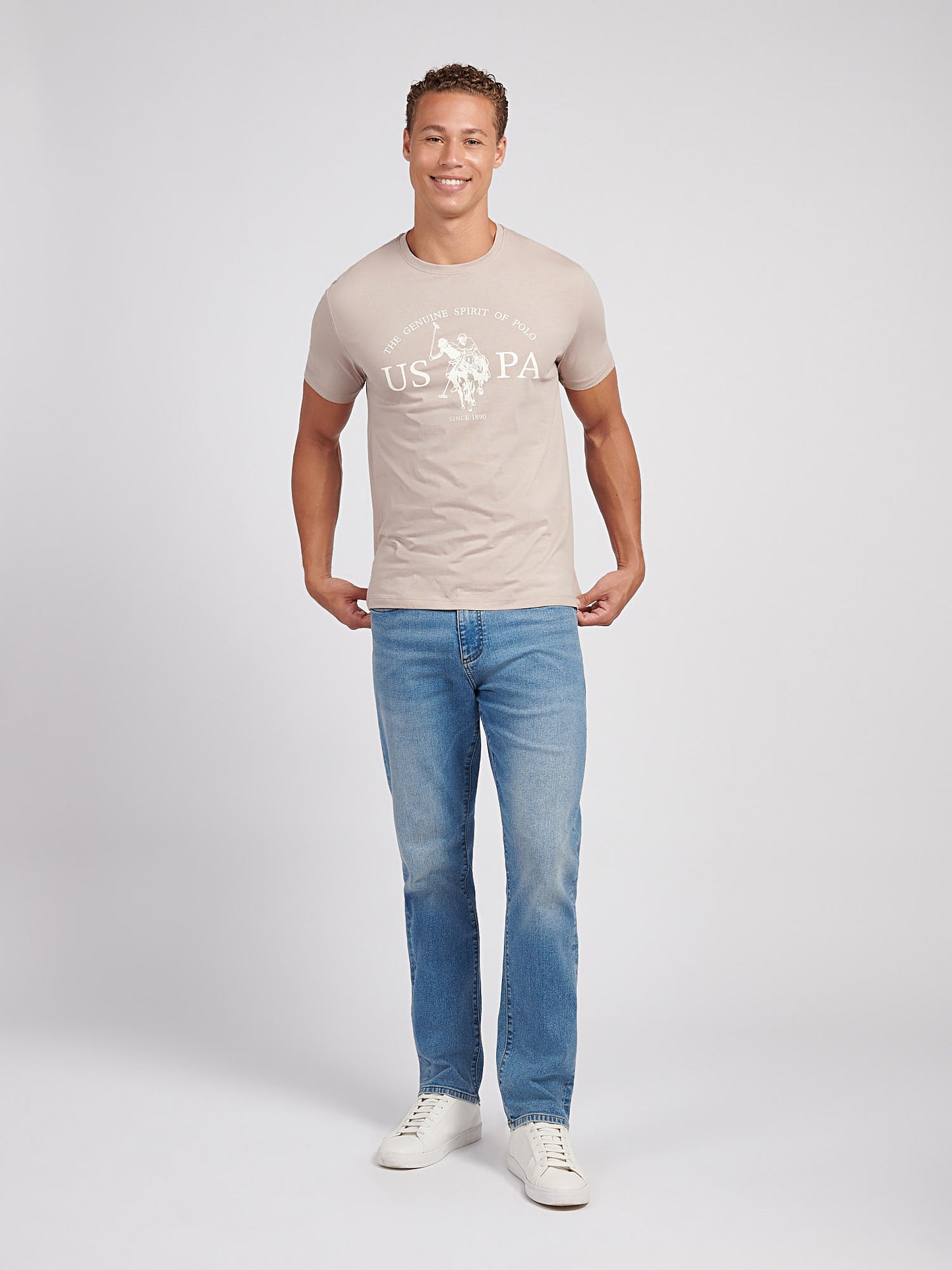 Mens USPA Print Graphic T-Shirt in Atmosphere