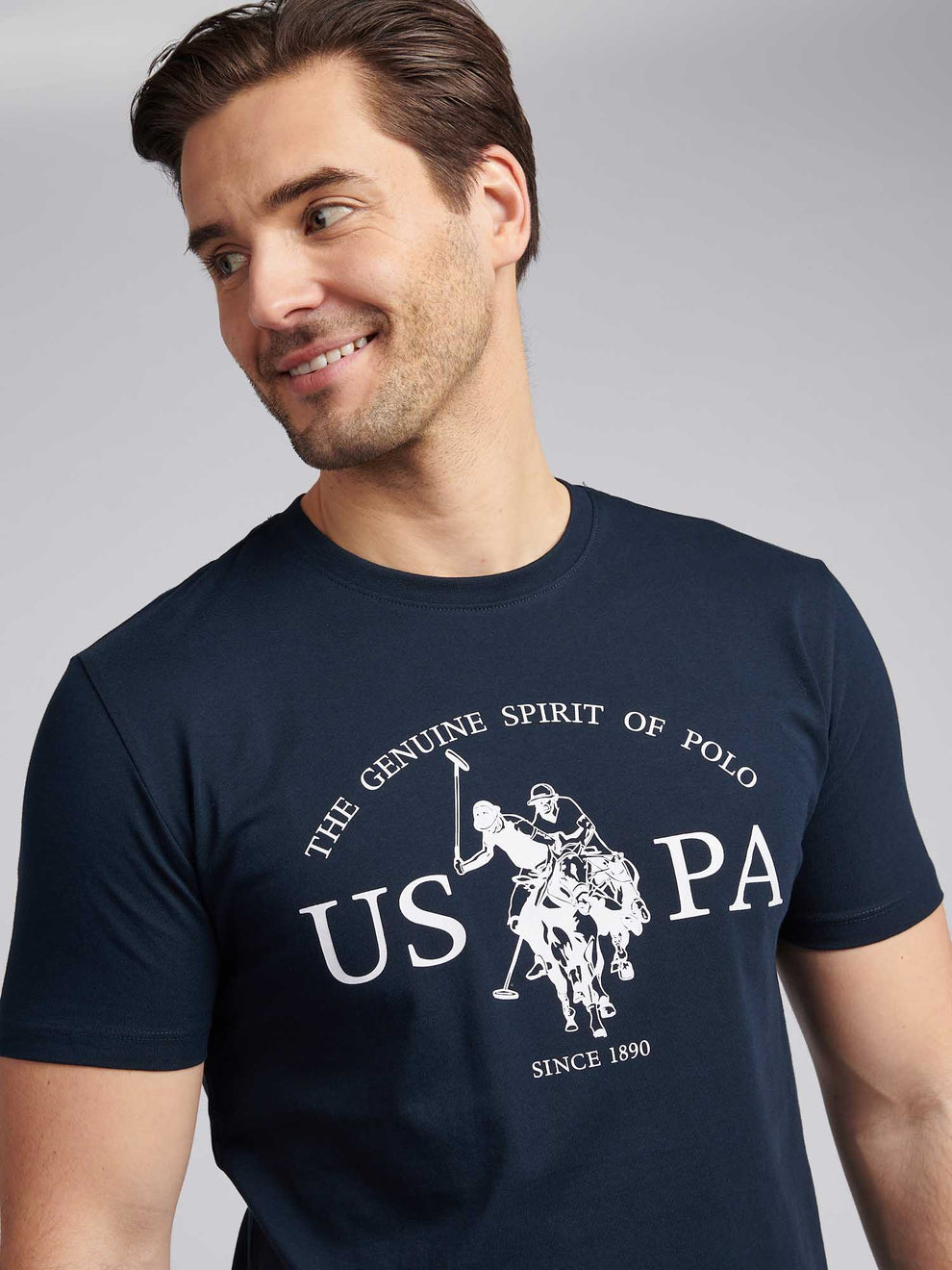 Mens USPA Print Graphic T-Shirt Dark Sapphire Navy – U.S. Polo Assn. UK
