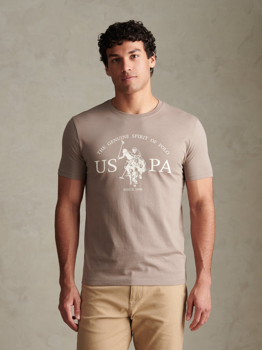 Mens USPA Print Graphic T-Shirt Cinder