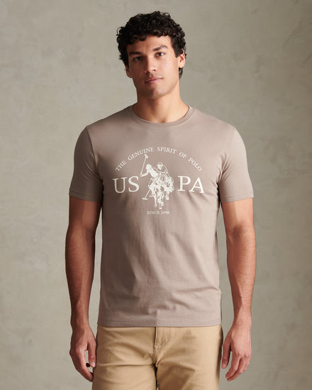Mens USPA Print Graphic T-Shirt Cinder