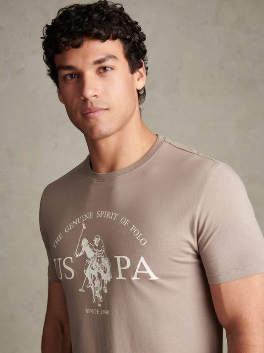 Mens USPA Print Graphic T-Shirt Cinder