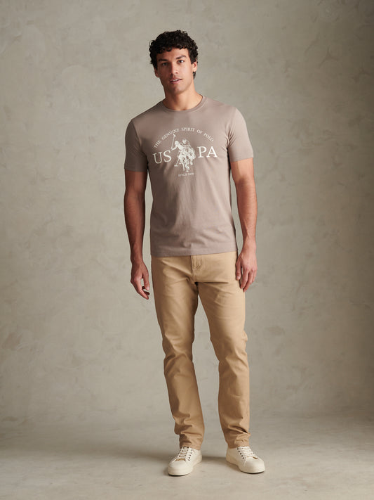 Mens USPA Print Graphic T-Shirt Cinder