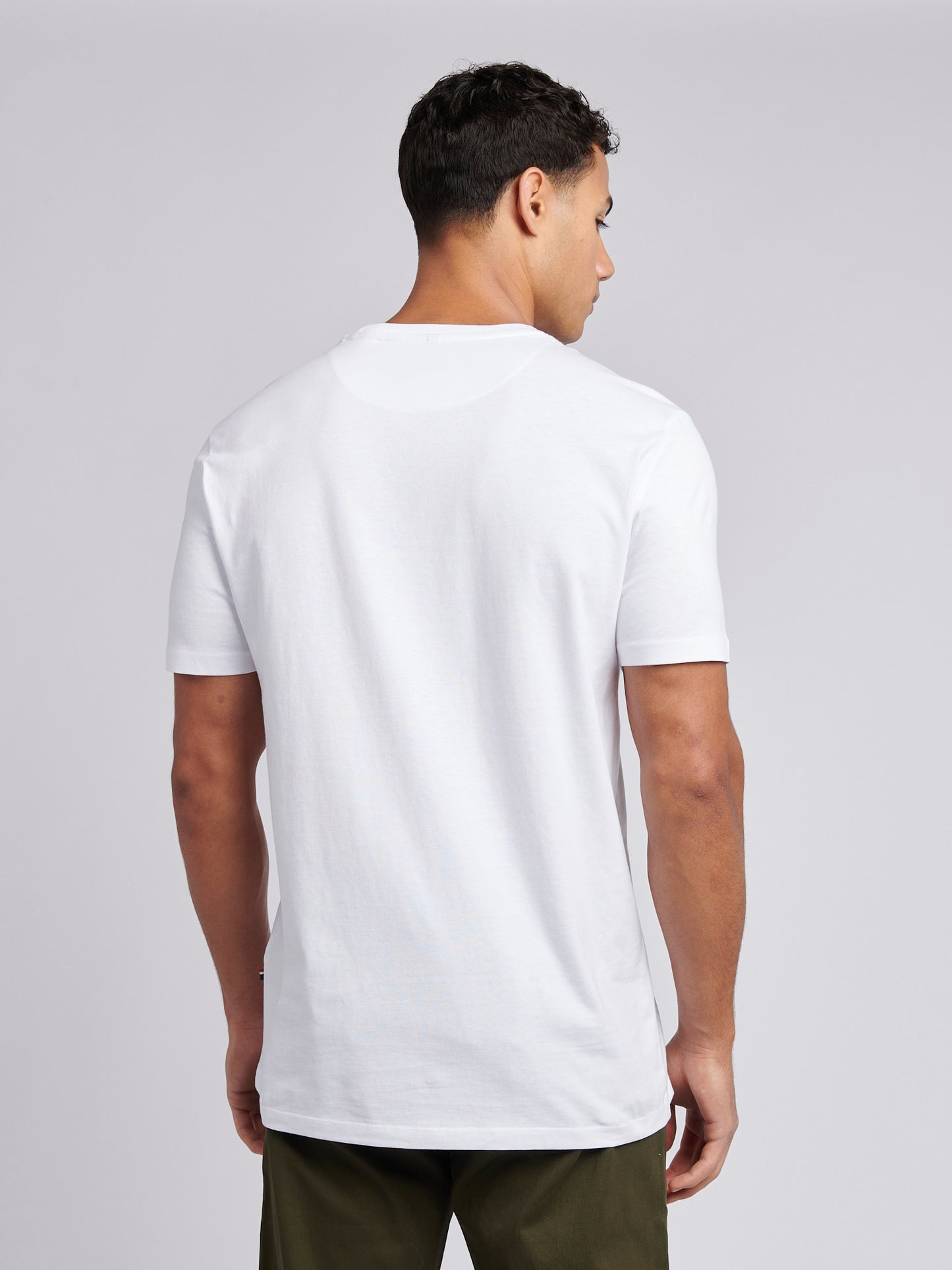 Mens Circle Print T-Shirt in Bright White