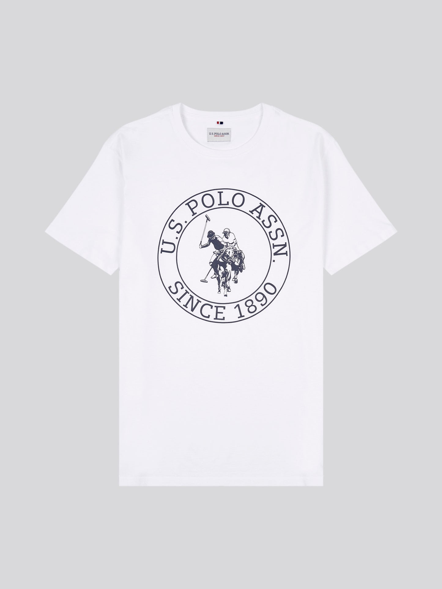 Mens Circle Print T-Shirt in Bright White