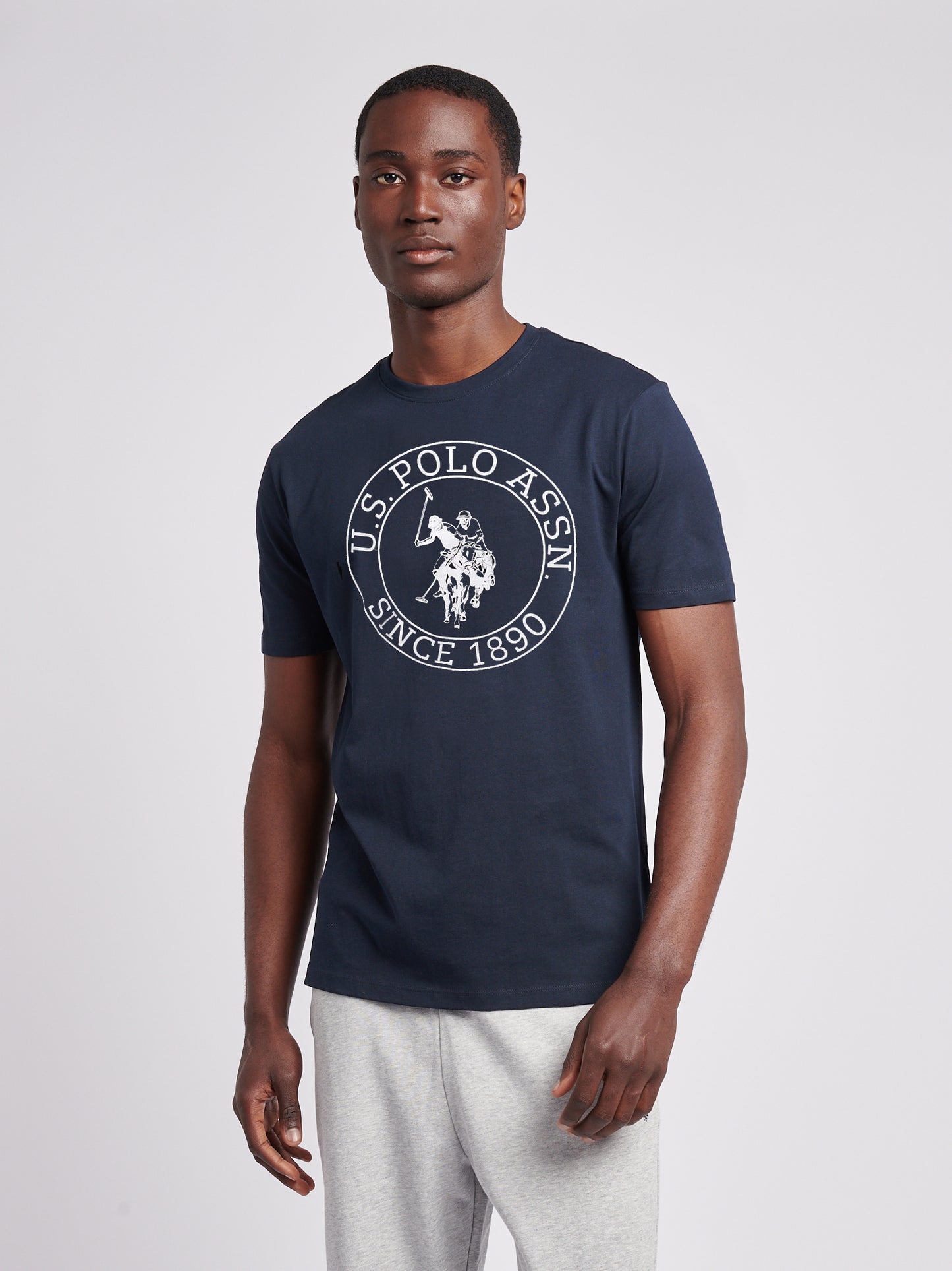 Mens Circle Print T-Shirt in Dark Sapphire Navy
