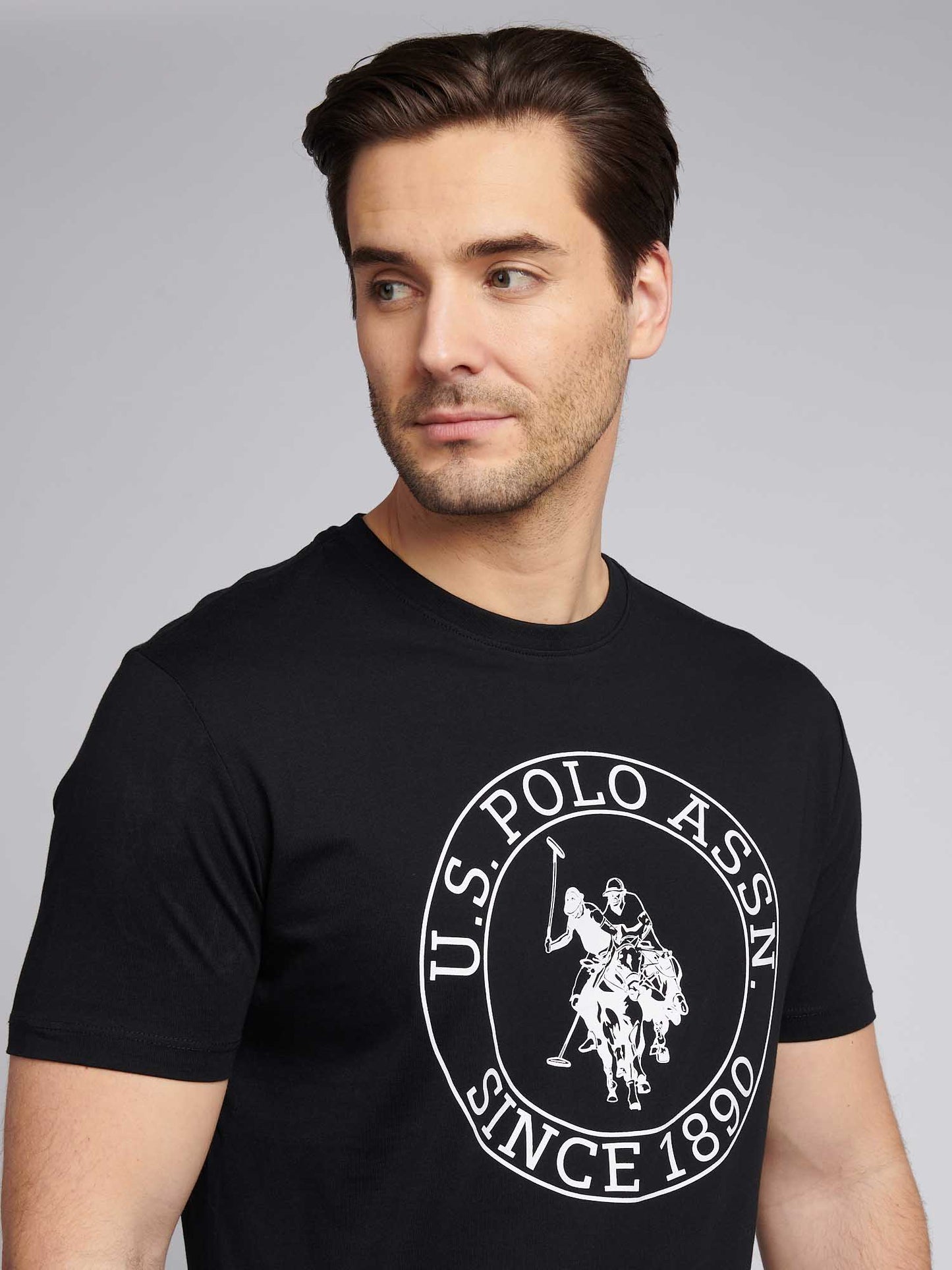 Mens Circle Print T-Shirt in Dark Sapphire Navy