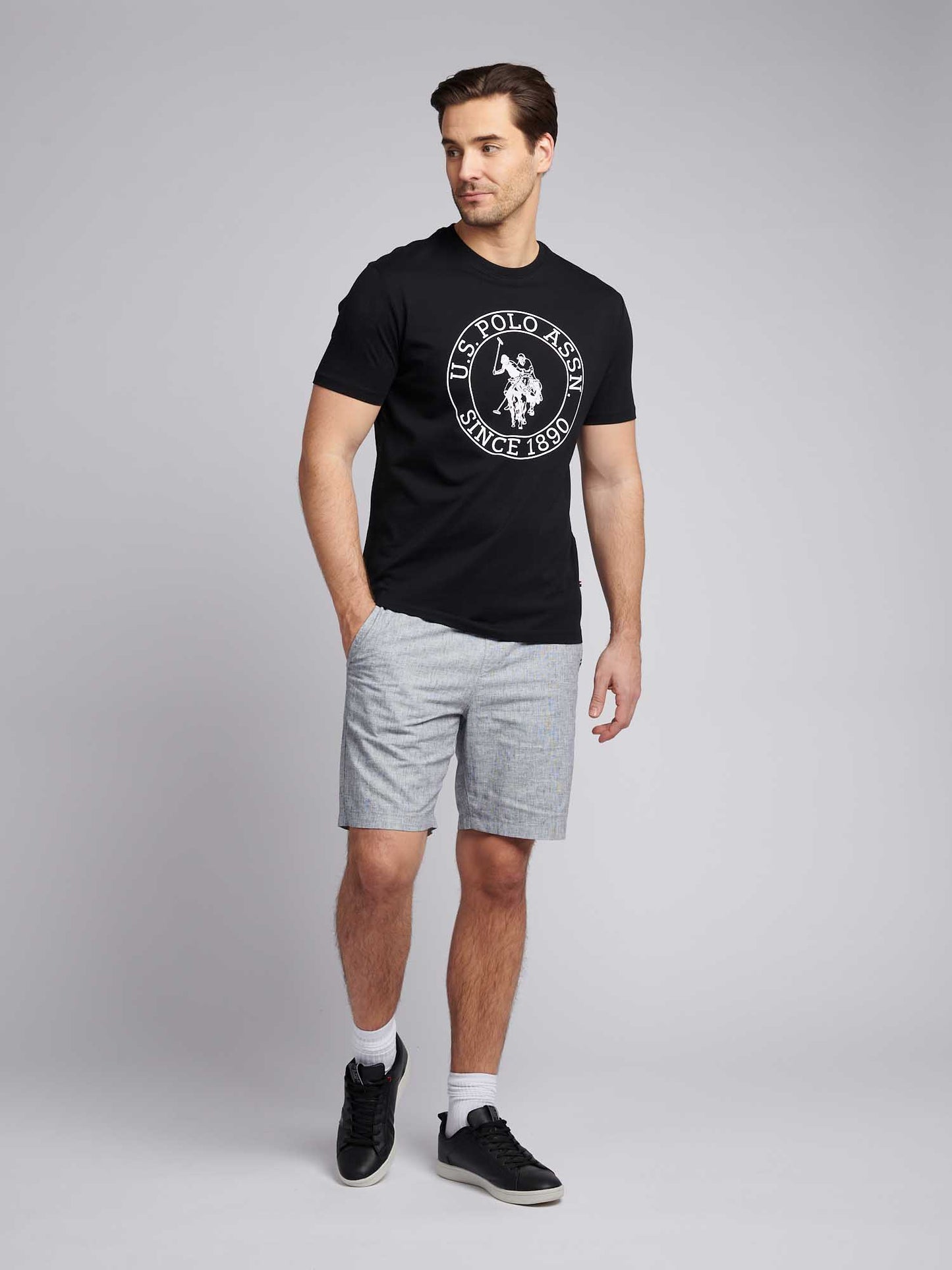 Mens Circle Print T-Shirt in Dark Sapphire Navy