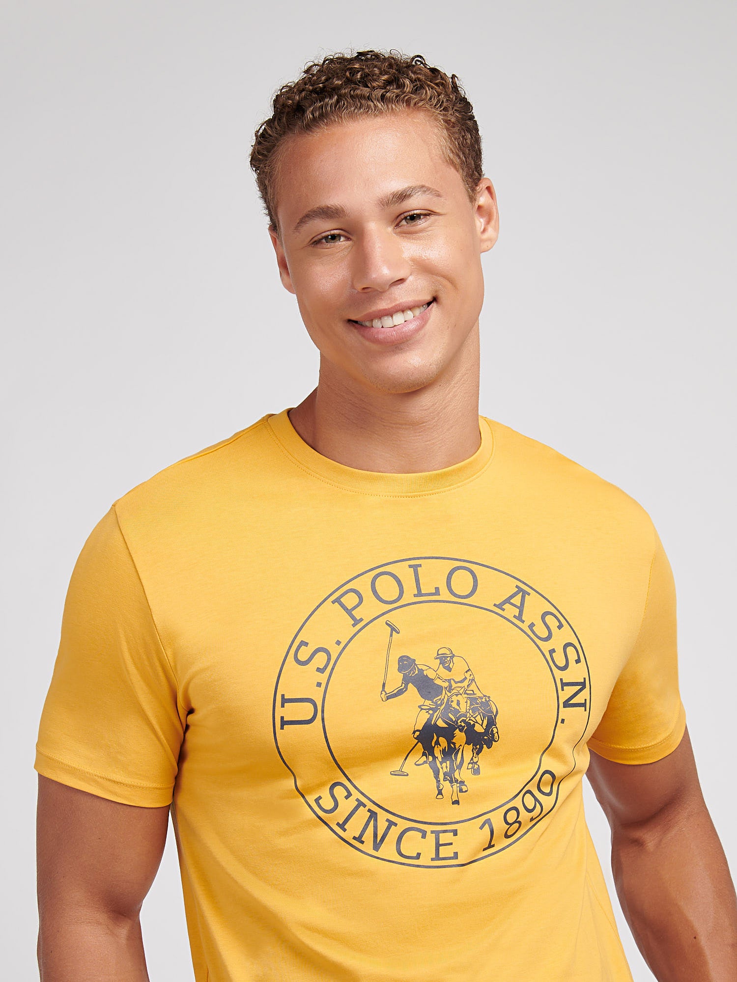 Mens Circle Print T-Shirt in Golden Apricot – U.S. Polo Assn. UK