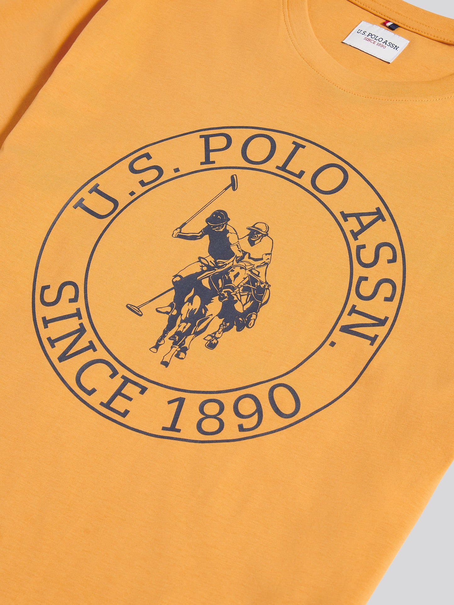 Mens Circle Print T-Shirt in Golden Apricot