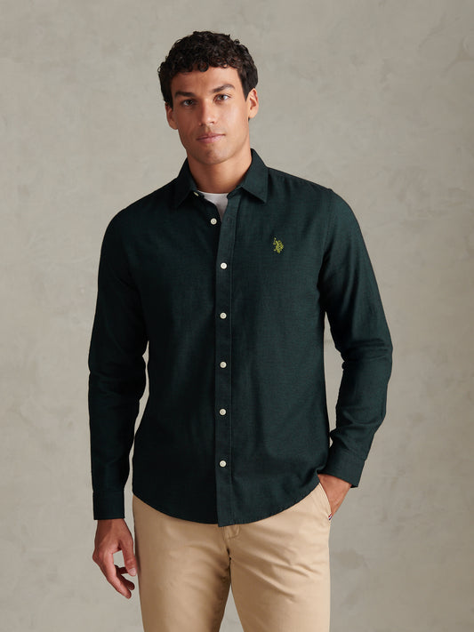Mens Brushed Dobby Shirt Green Gables