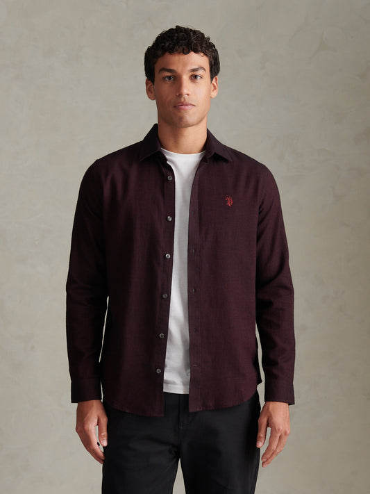 Mens Brushed Dobby Shirt Fig