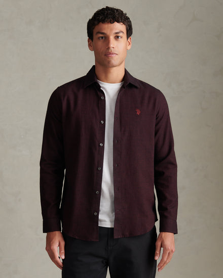 Mens Brushed Dobby Shirt Fig