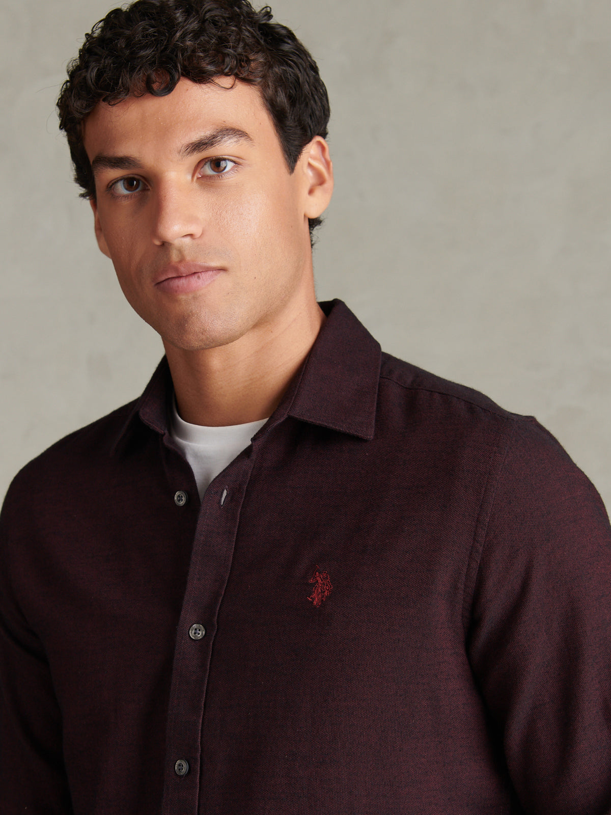 Mens Brushed Dobby Shirt Fig