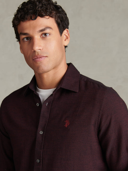 Mens Brushed Dobby Shirt Fig