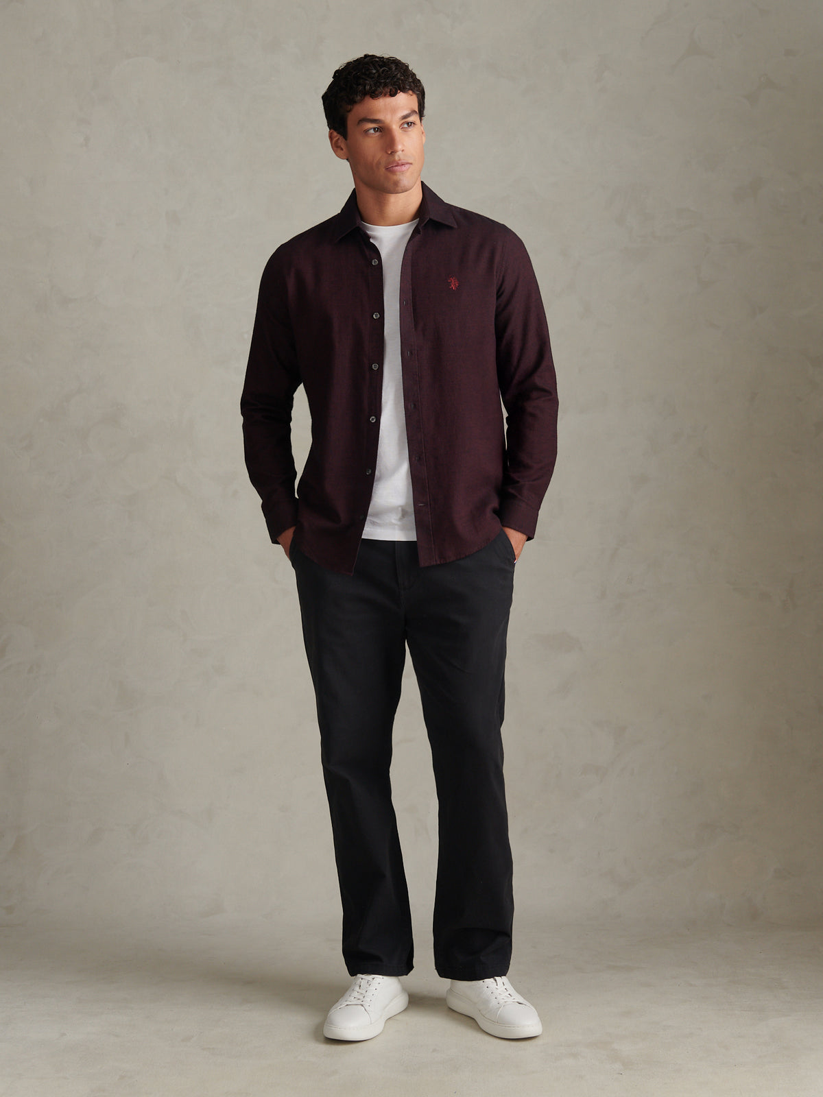 Mens Brushed Dobby Shirt Fig