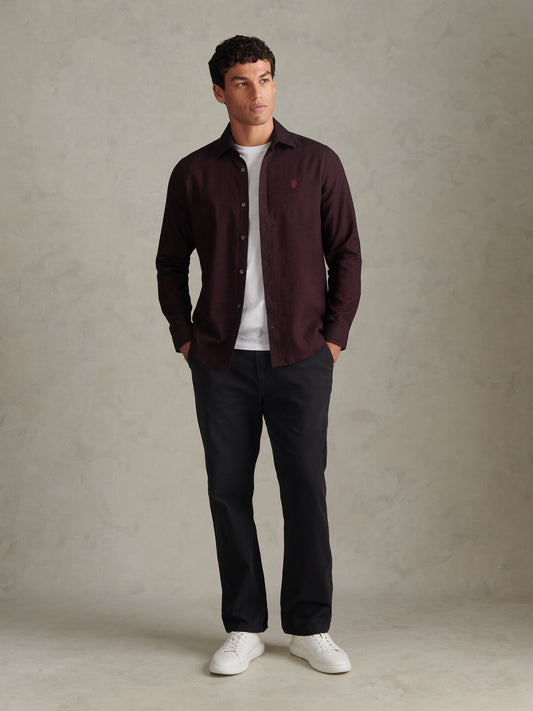 Mens Brushed Dobby Shirt Fig