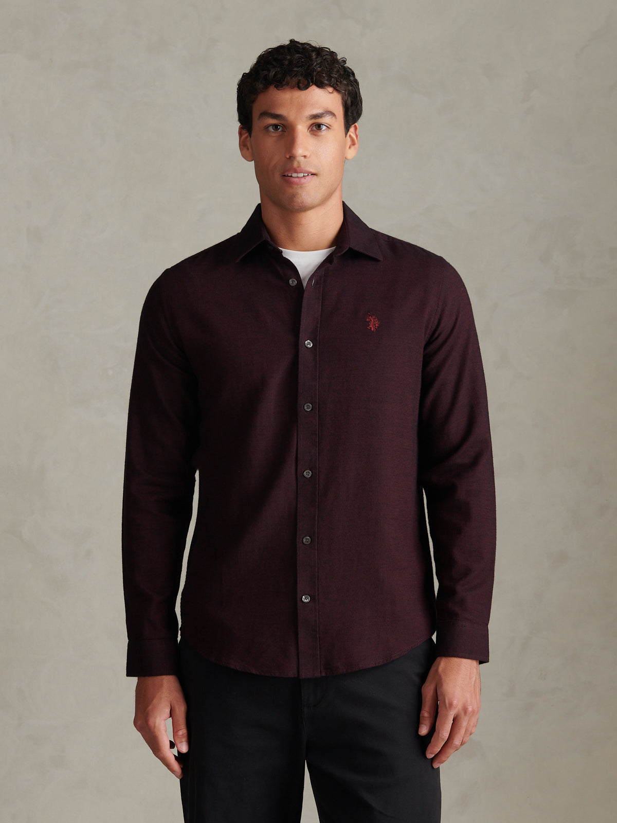 Mens Brushed Dobby Shirt Fig