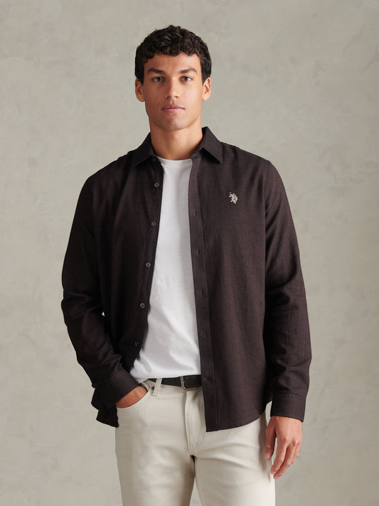 Mens Brushed Dobby Shirt Bracken