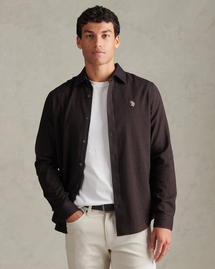 Mens Brushed Dobby Shirt Bracken