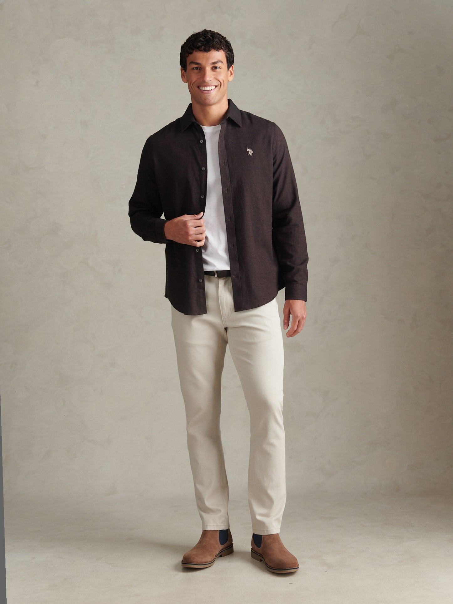 Mens Brushed Dobby Shirt Bracken