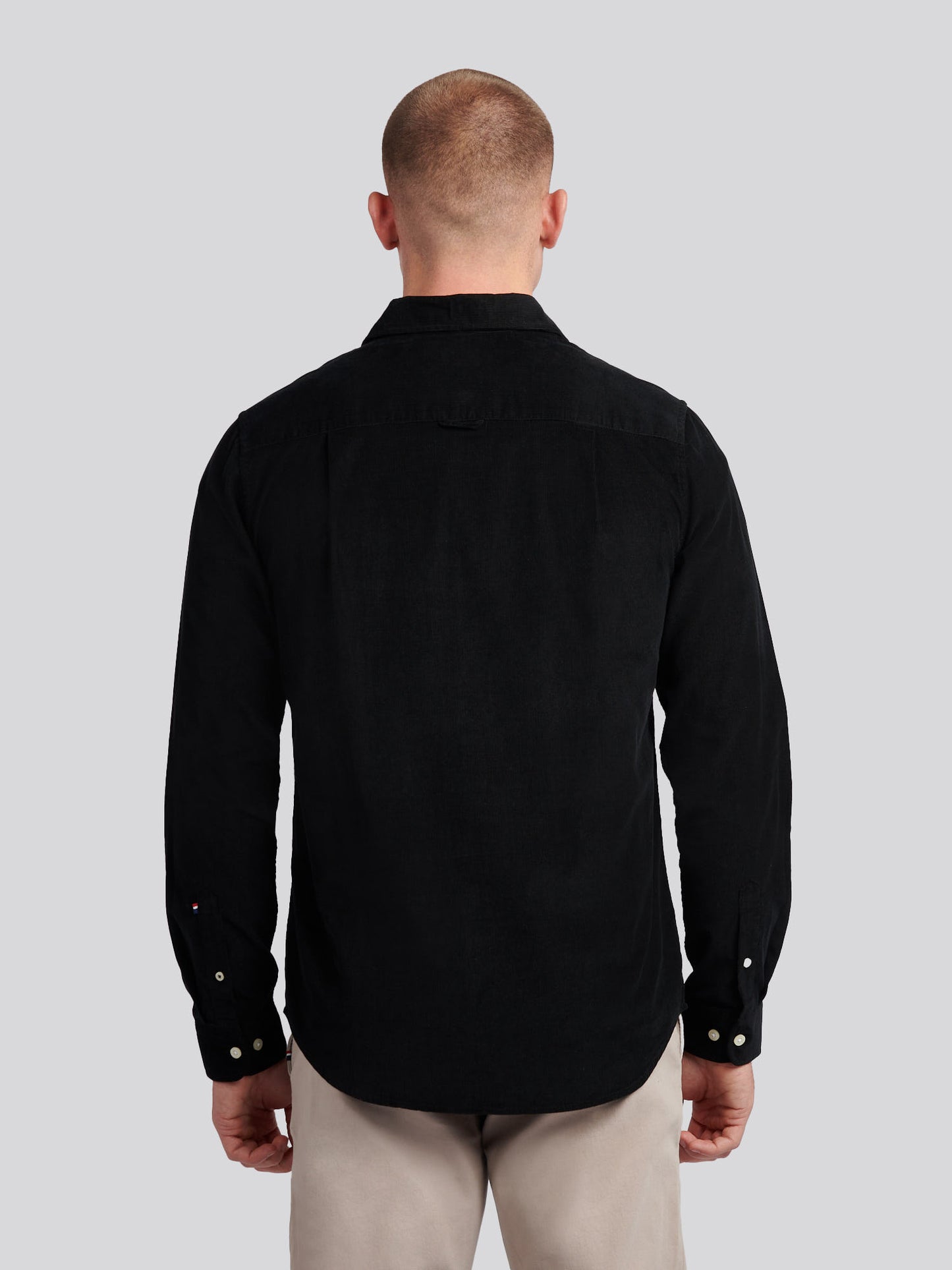 Mens Textured Corduroy Shirt in Black