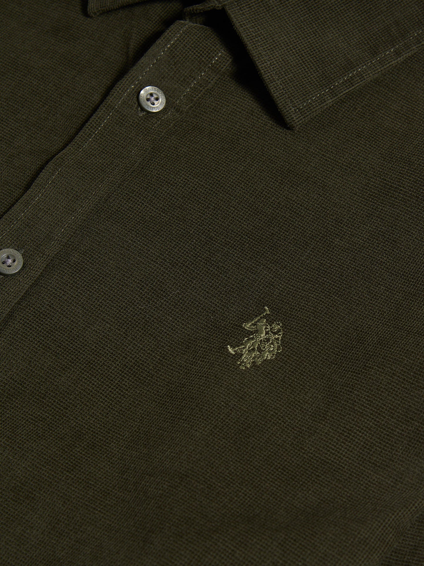 Mens Textured Corduroy Shirt in Forest Night
