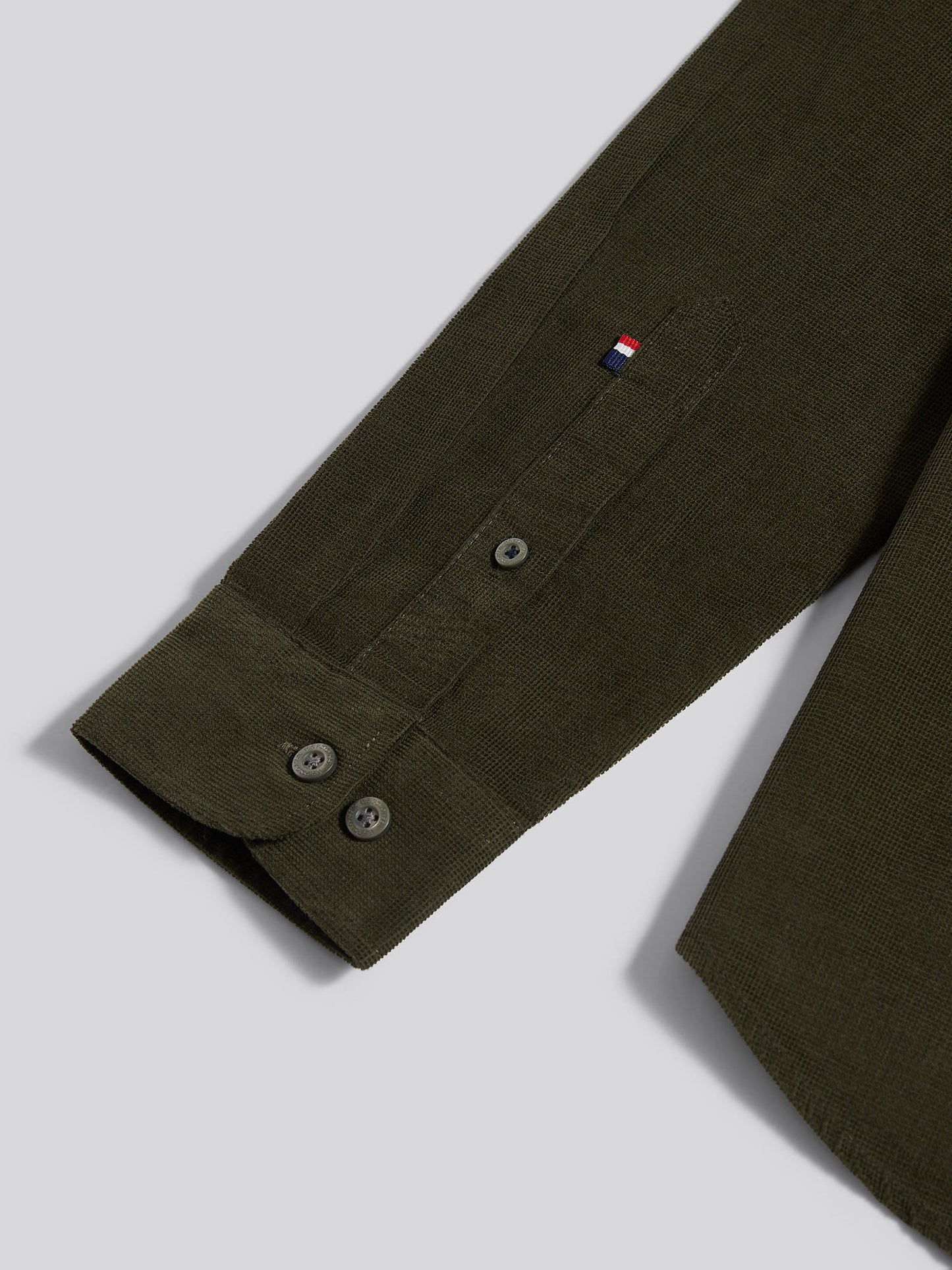 Mens Textured Corduroy Shirt in Forest Night