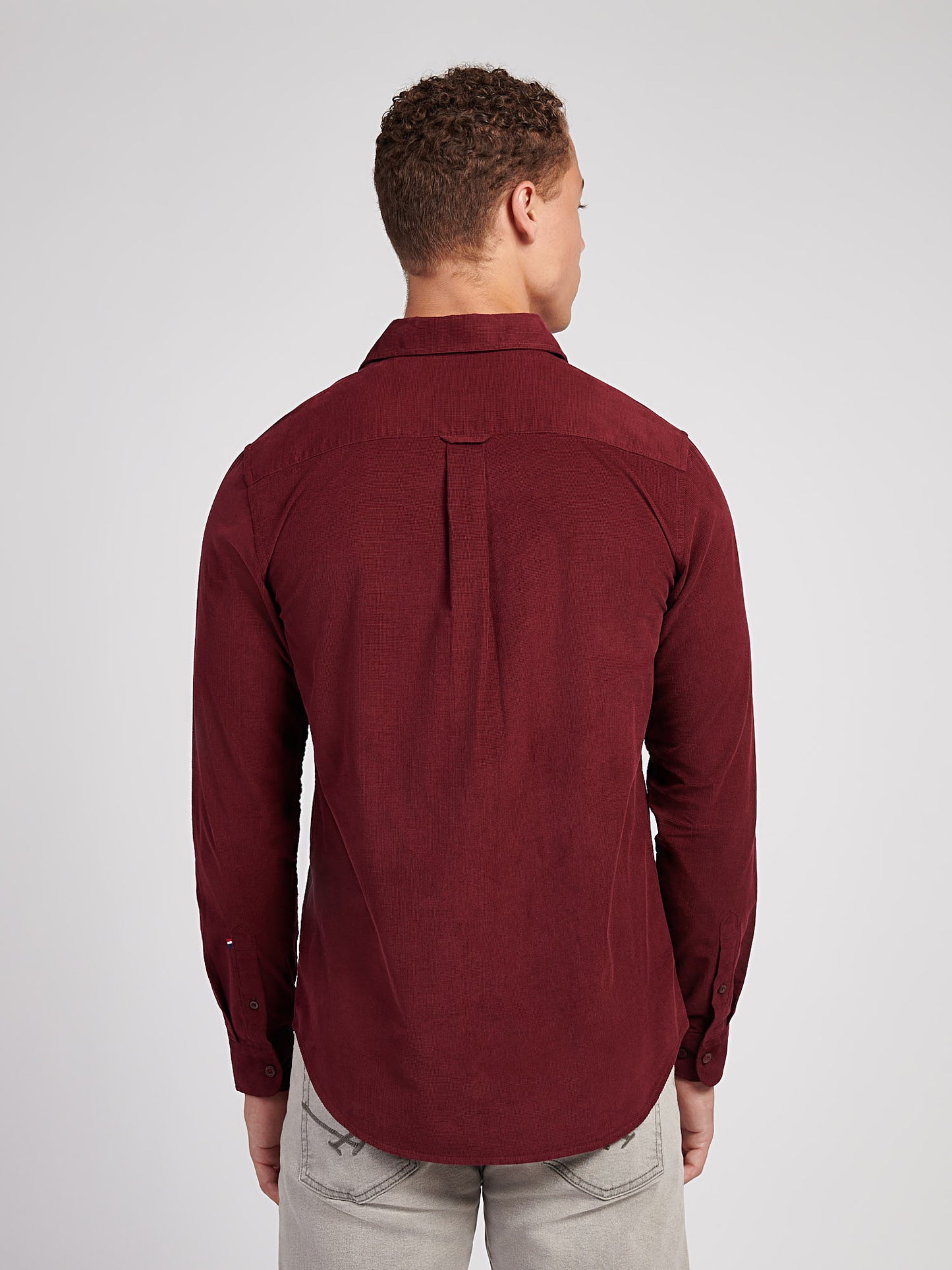 Mens Textured Corduroy Shirt in Windsor Wine