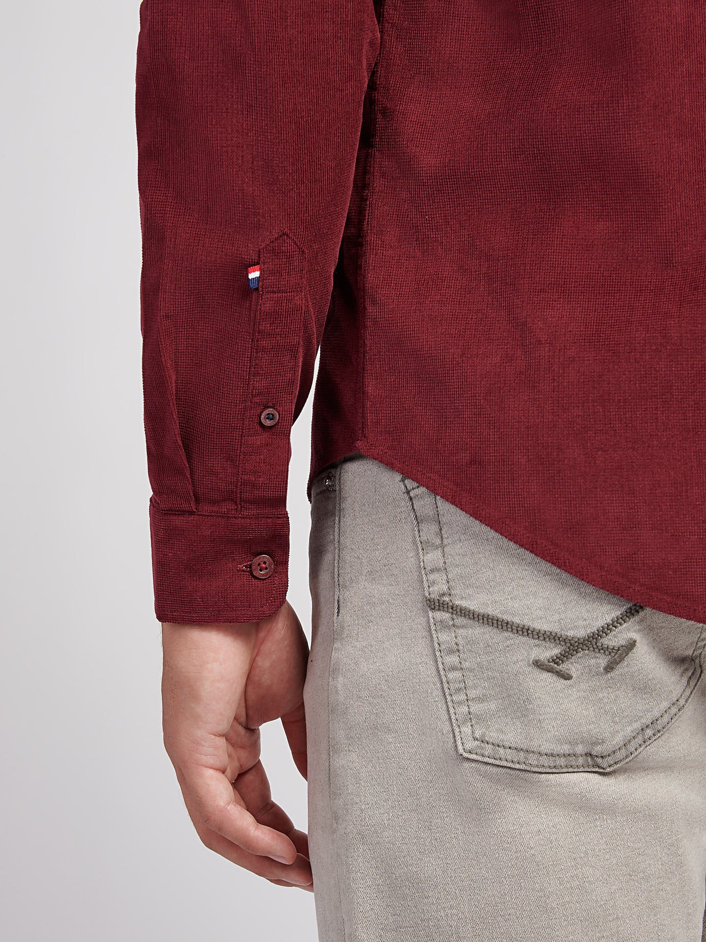 Mens Textured Corduroy Shirt in Windsor Wine