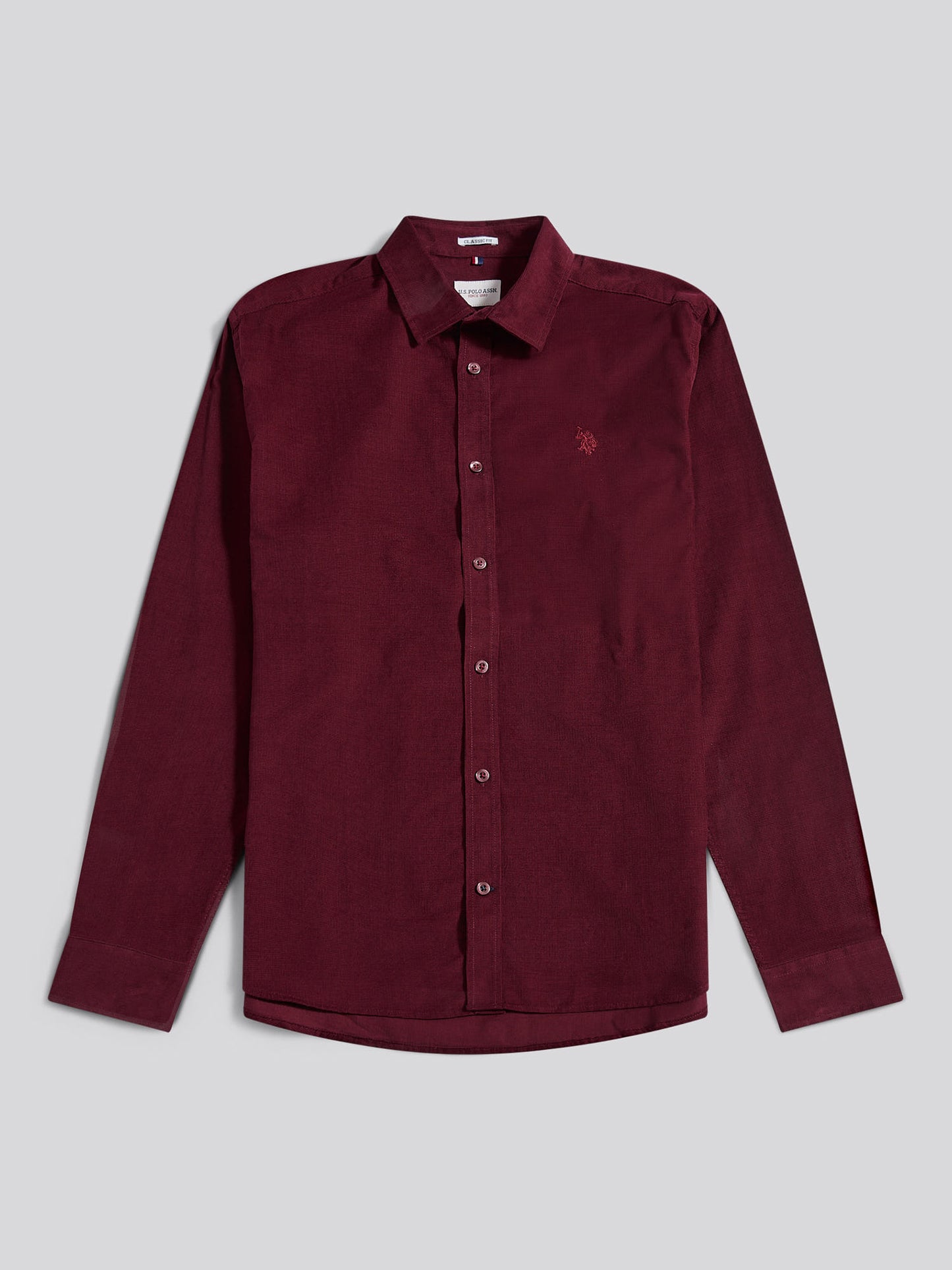 Mens Textured Corduroy Shirt in Windsor Wine