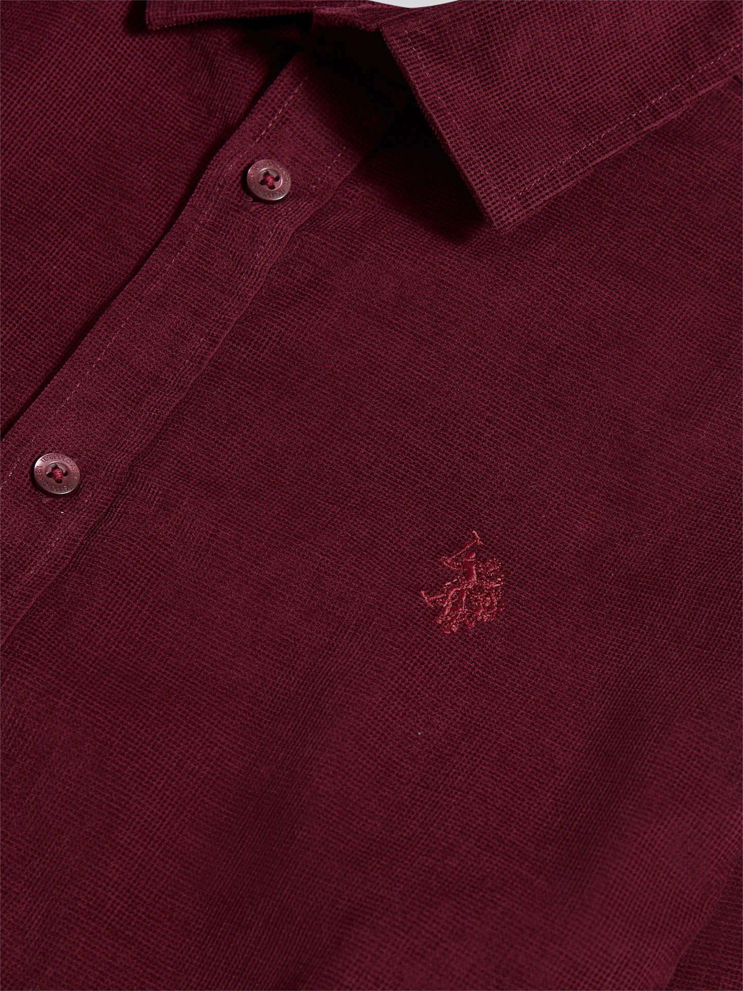 Mens Textured Corduroy Shirt in Windsor Wine
