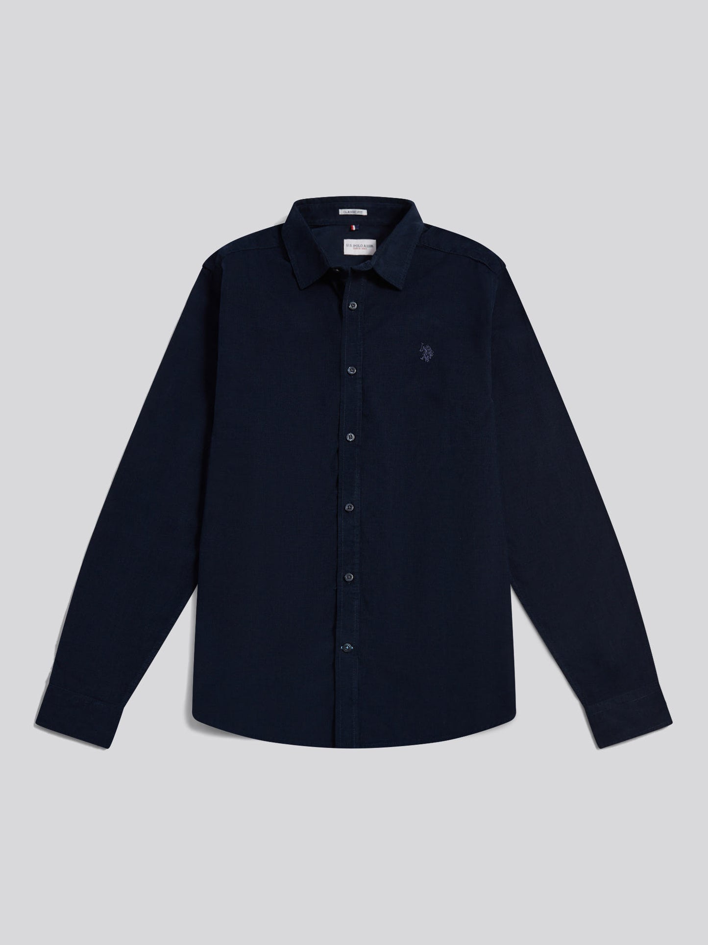Mens Textured Corduroy Shirt in Dark Sapphire Navy / Moonlight Blue DHM