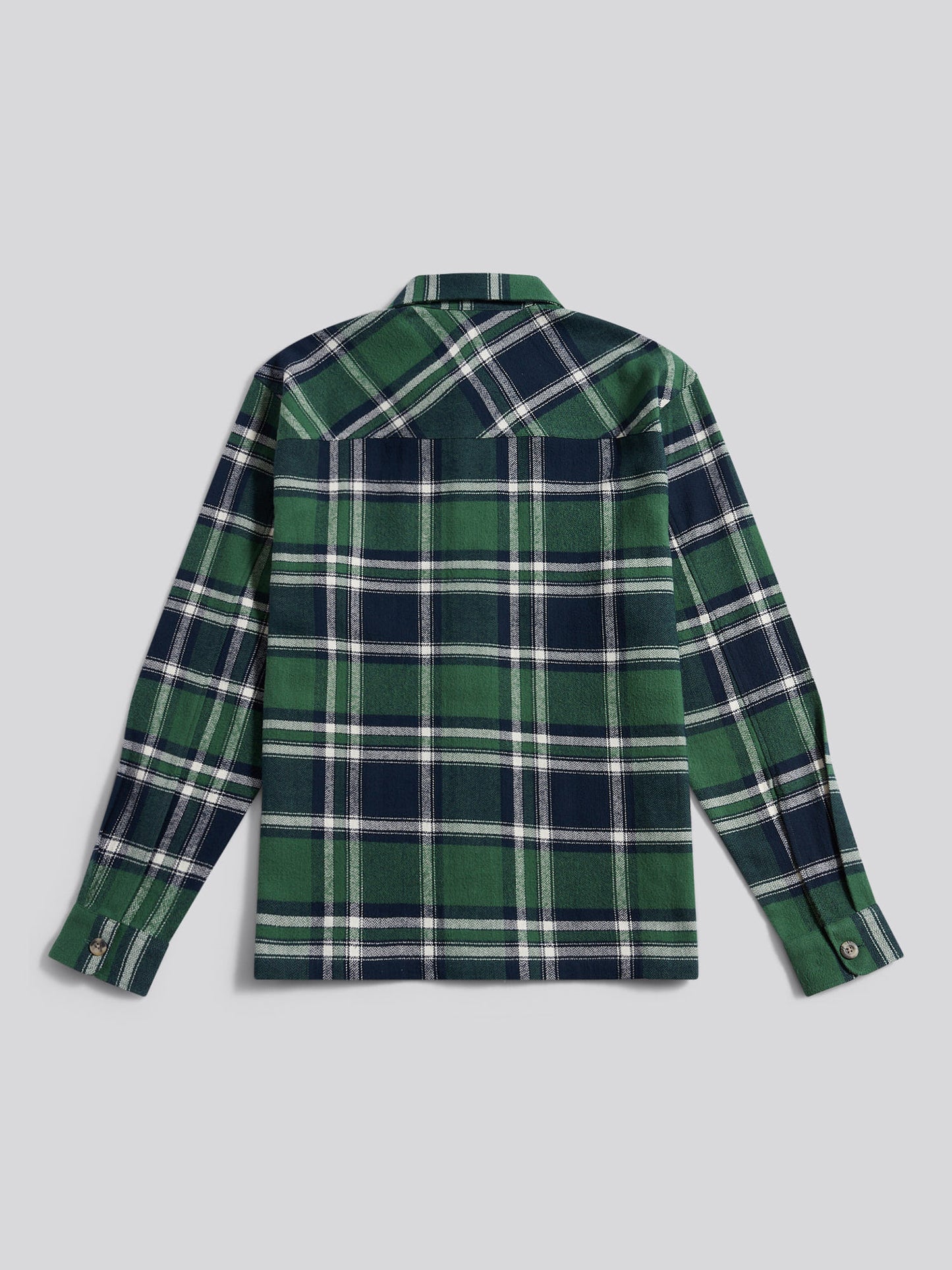 Mens Enlarged Check Overshirt in Pineneedle