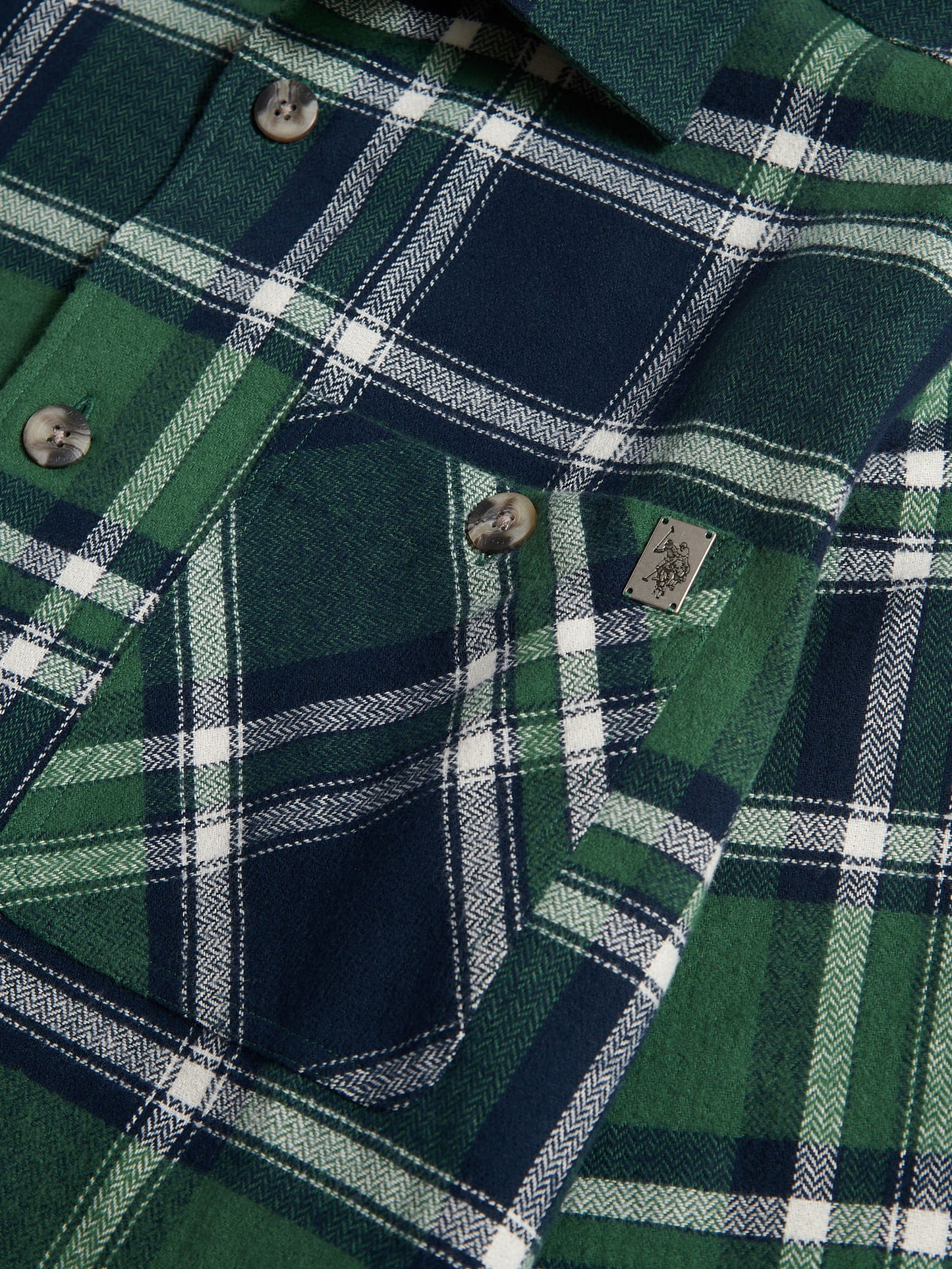 Mens Enlarged Check Overshirt in Pineneedle