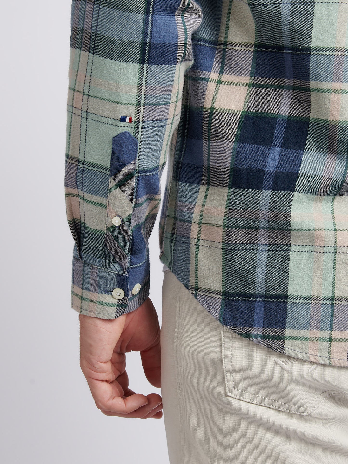 Mens Checked Buttondown Shirt in Vintage Indigo