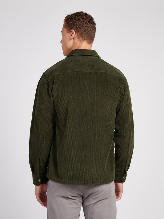 U.S. Polo Assn. Mens Textured Cord Overshirt Forest Night
