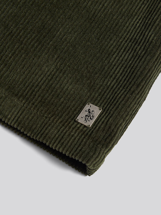 U.S. Polo Assn. Mens Textured Cord Overshirt Forest Night