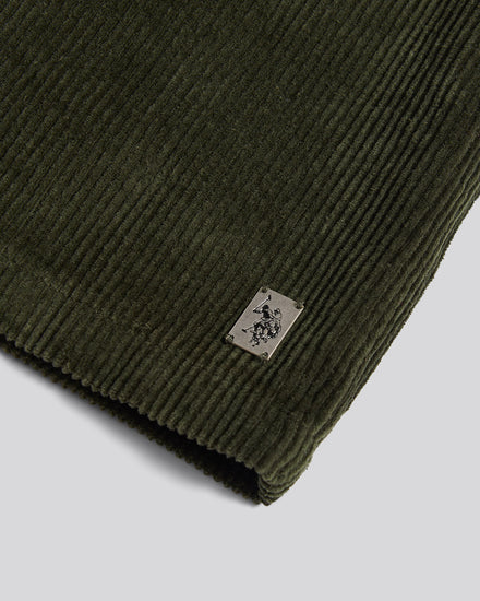 U.S. Polo Assn. Mens Textured Cord Overshirt Forest Night