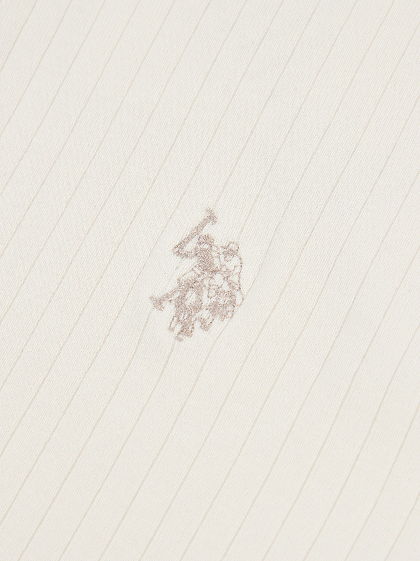 Mens Rib Texture Polo Shirt in Whisper White