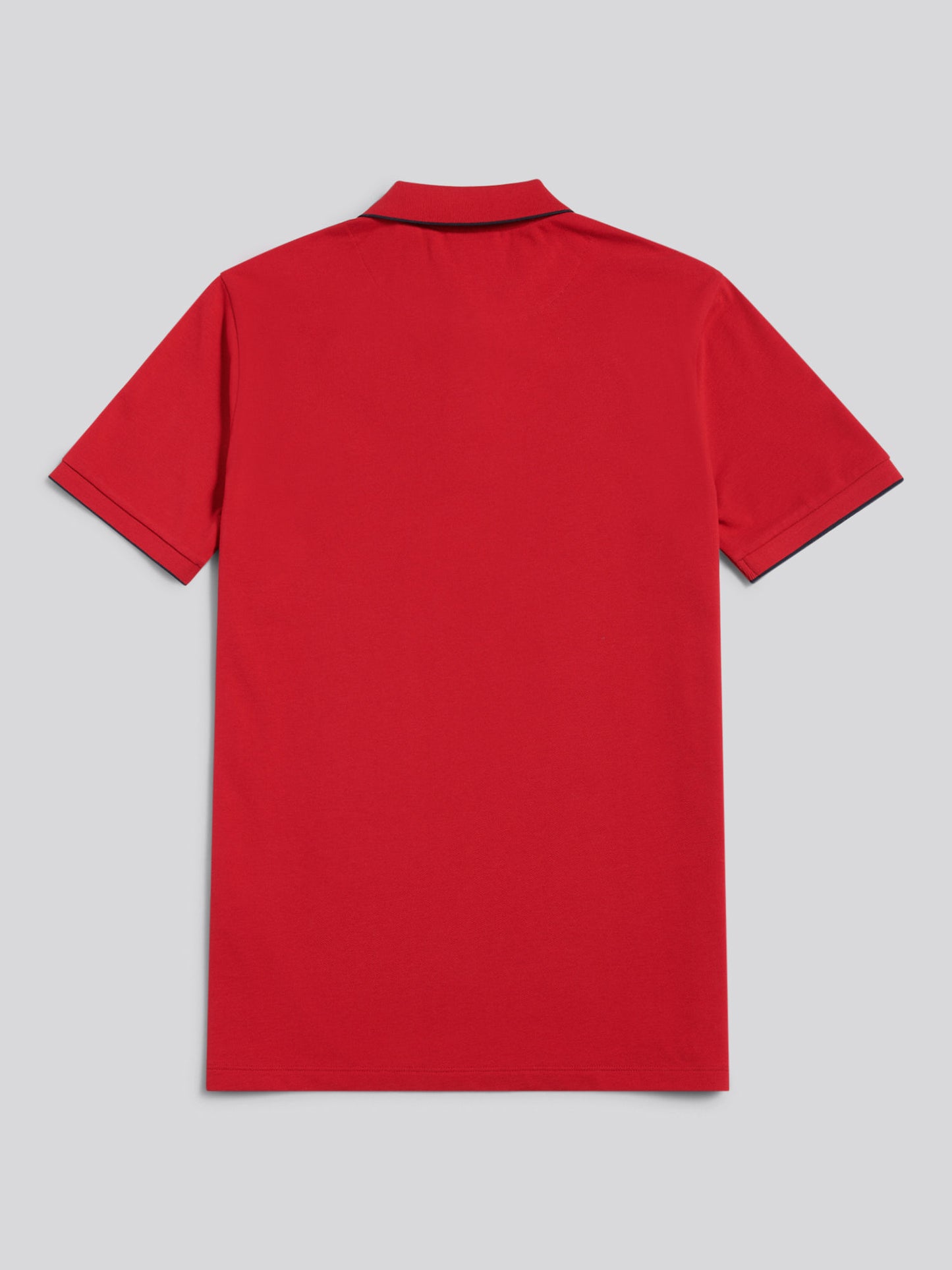 Mens Piped Polo Shirt in Haute Red