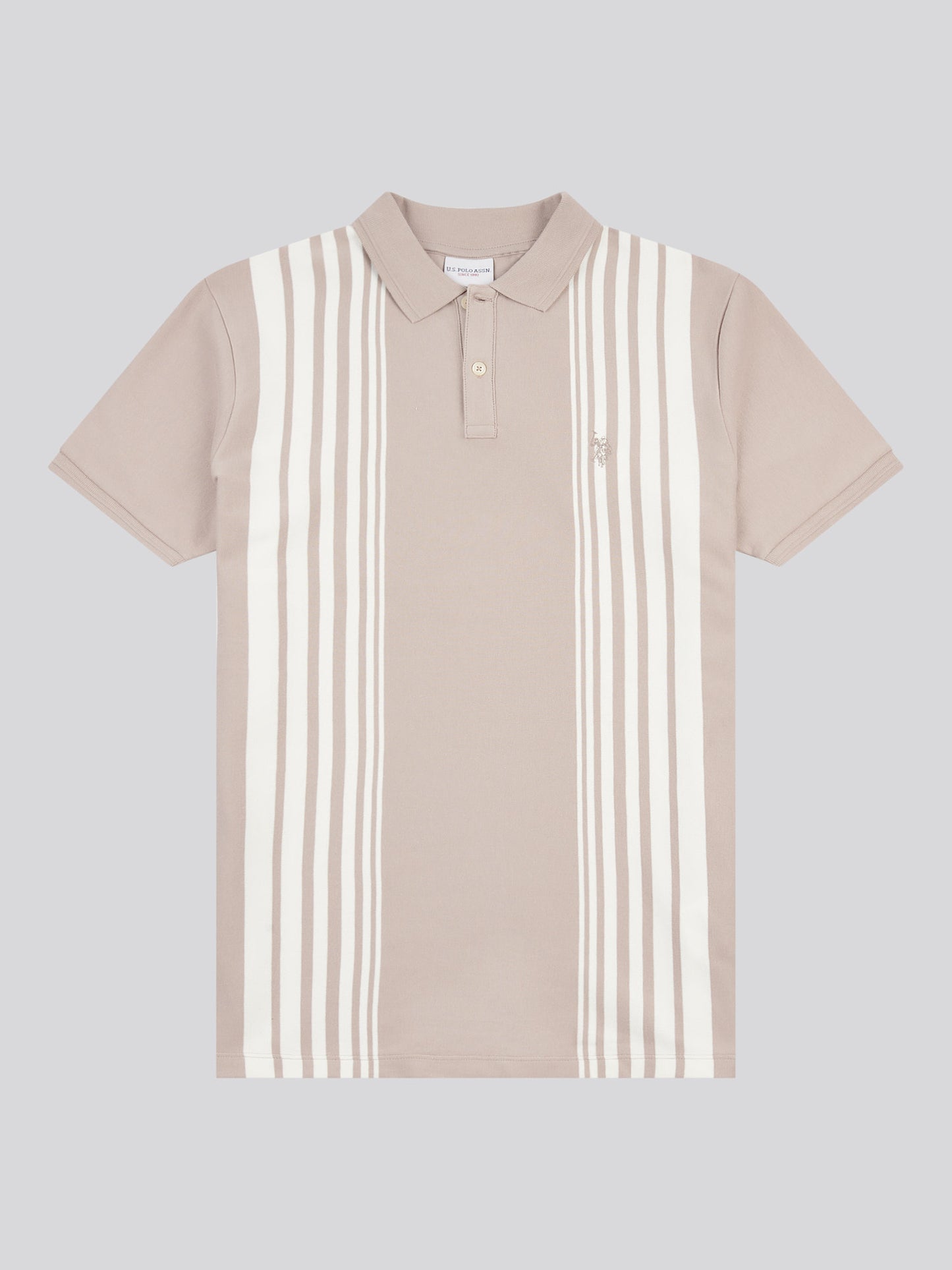 Mens Vertical Stripe Polo Shirt in Atmosphere