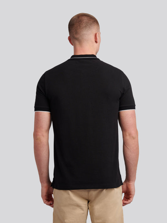 Mens Smart Pique Polo Shirt in Black