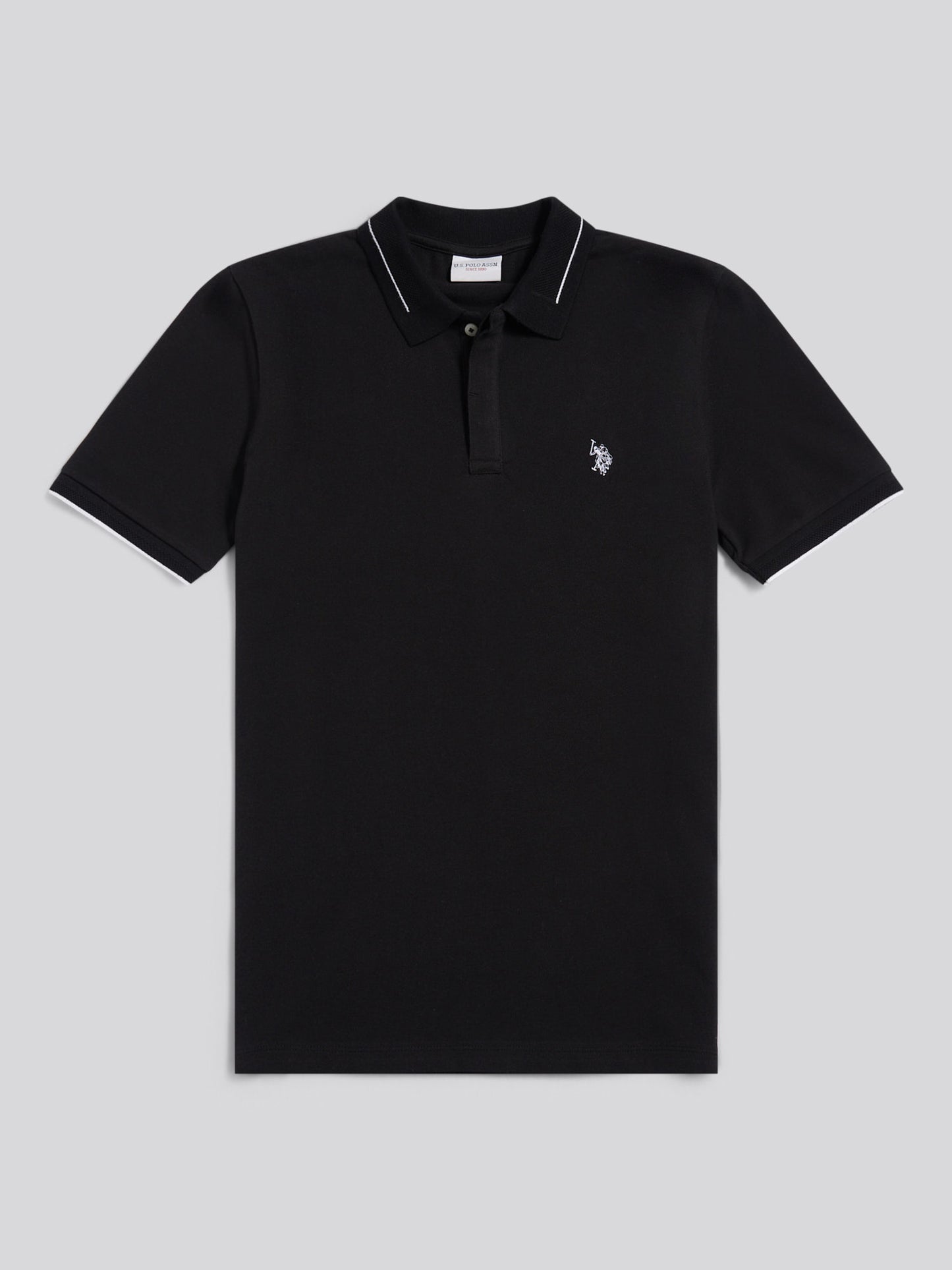 Mens Smart Pique Polo Shirt in Black