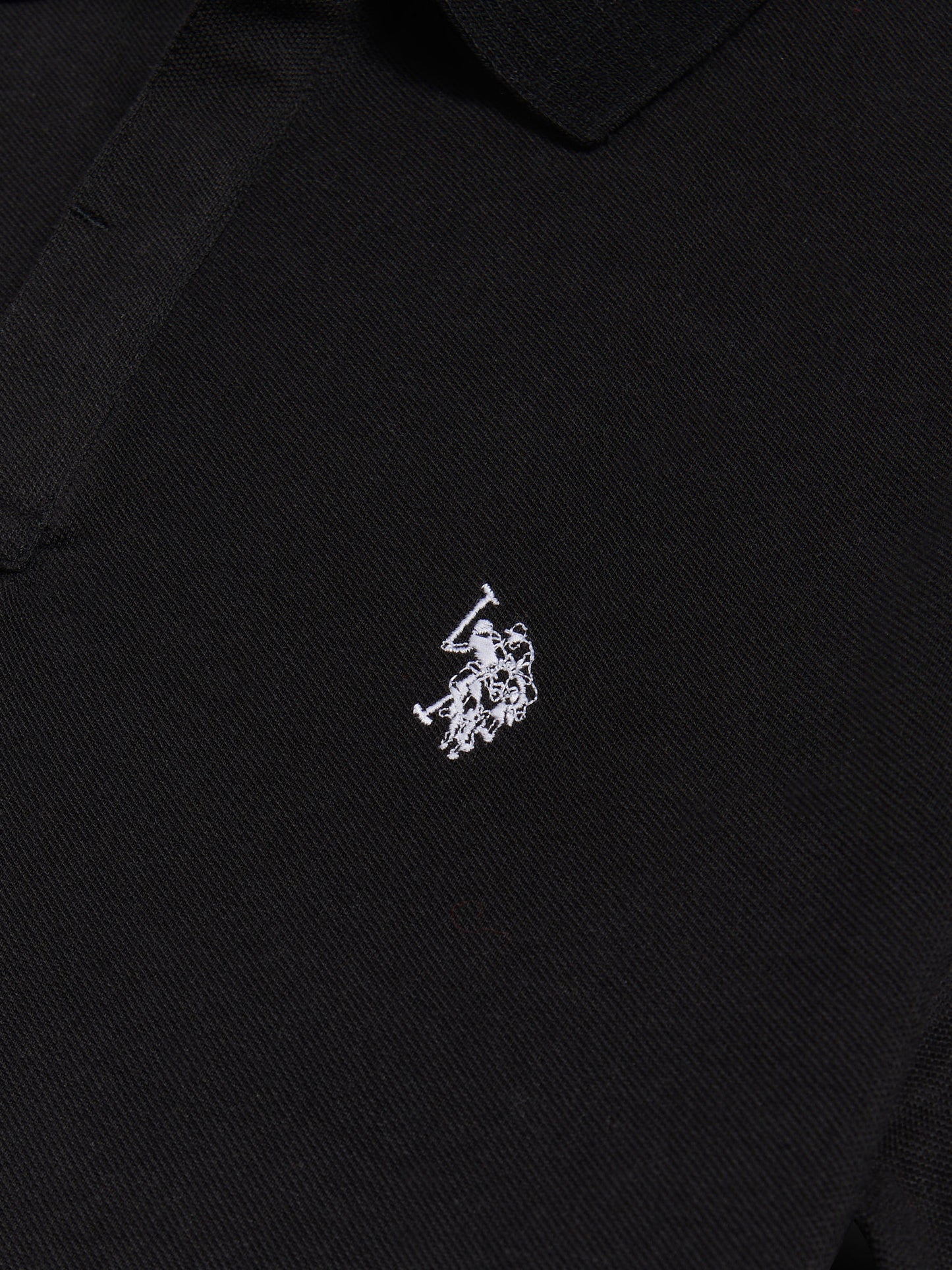 Mens Smart Pique Polo Shirt in Black