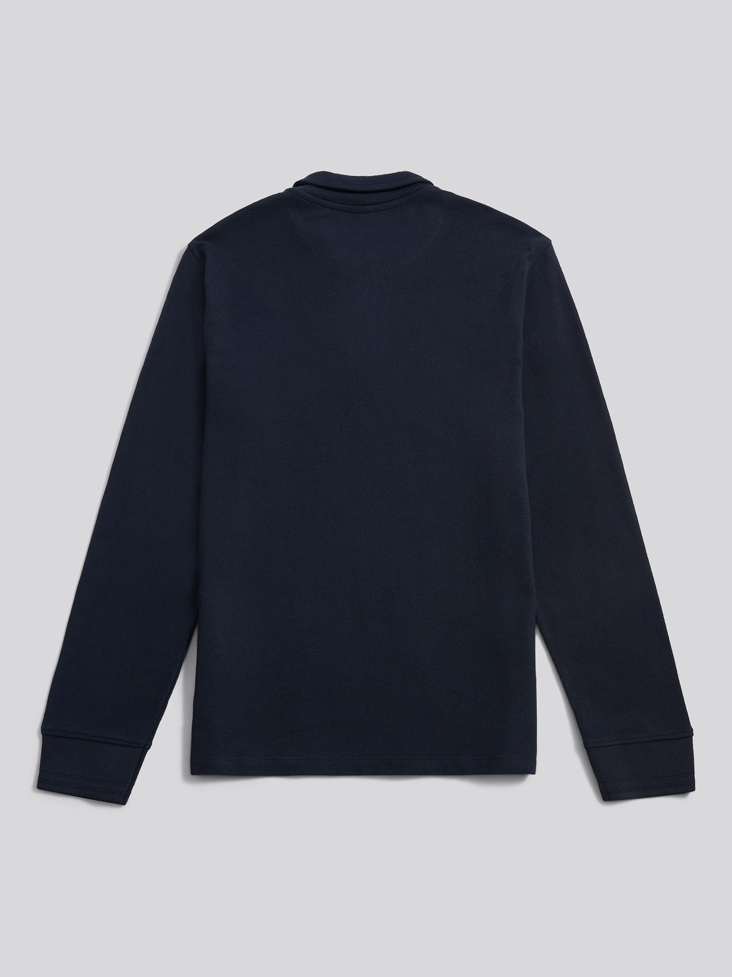 Mens Flat Pile Long Sleeve Polo Shirt in Dark Sapphire Navy / Moonlight Blue DHM