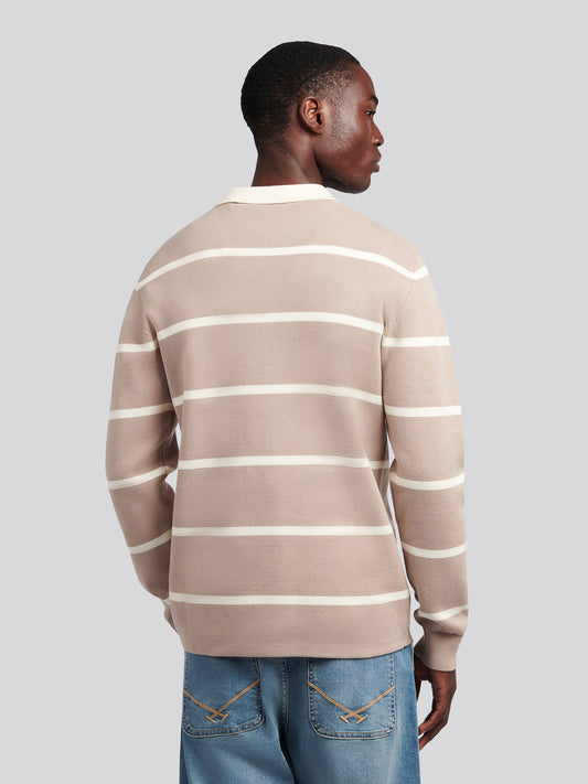 Mens Stripe Knit Rugby in Atmosphere