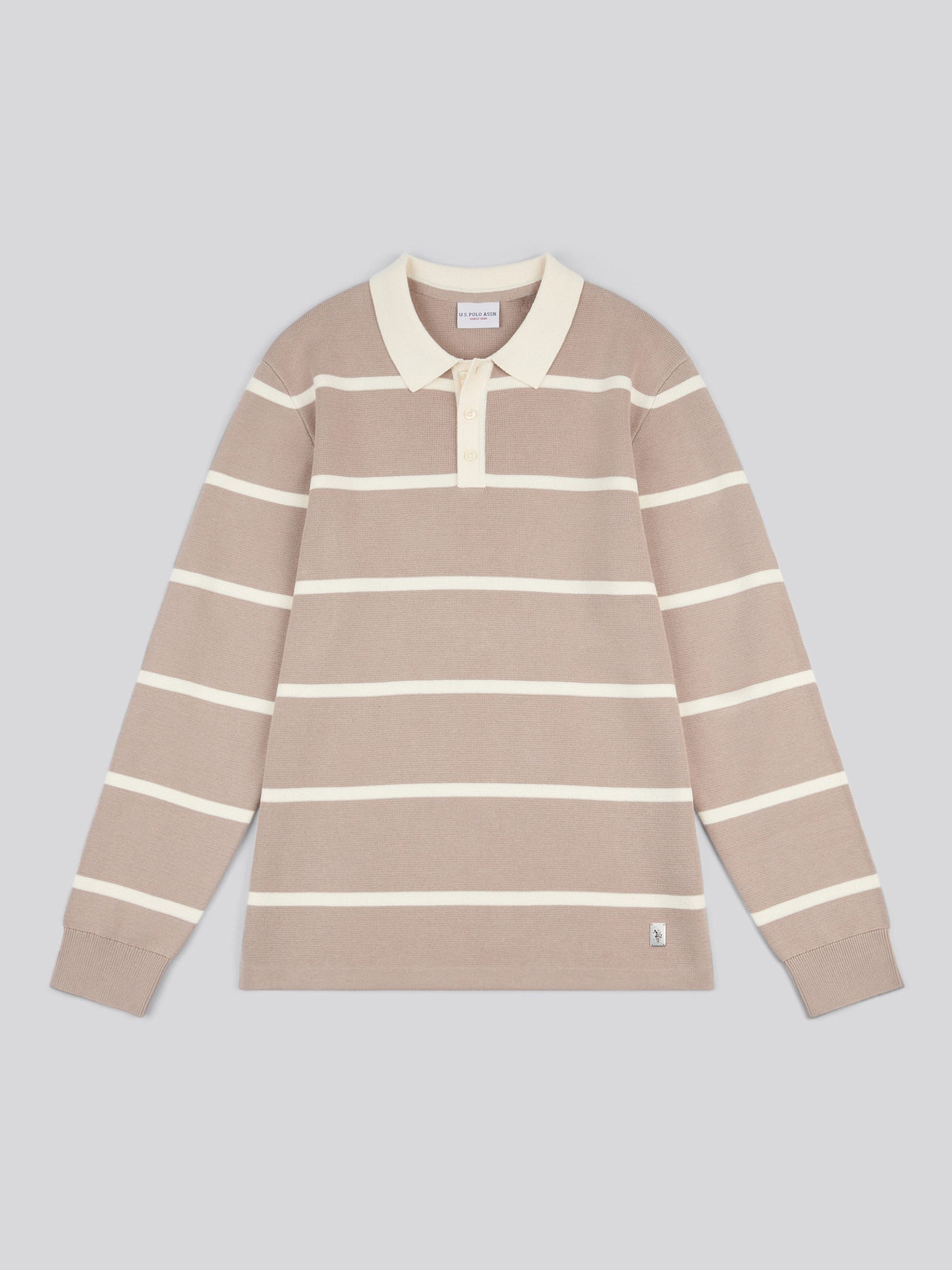 Mens Stripe Knit Rugby in Atmosphere