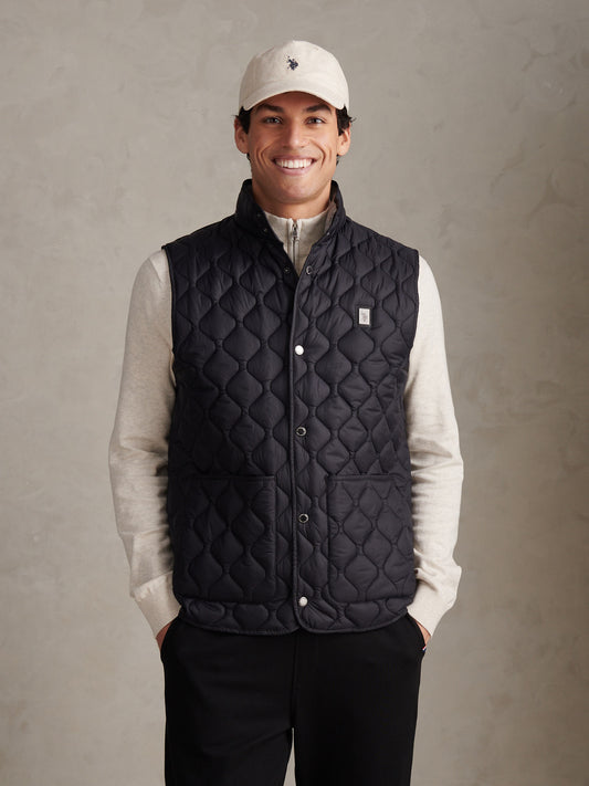 Mens Onion Quilt Lightweight Gilet Black