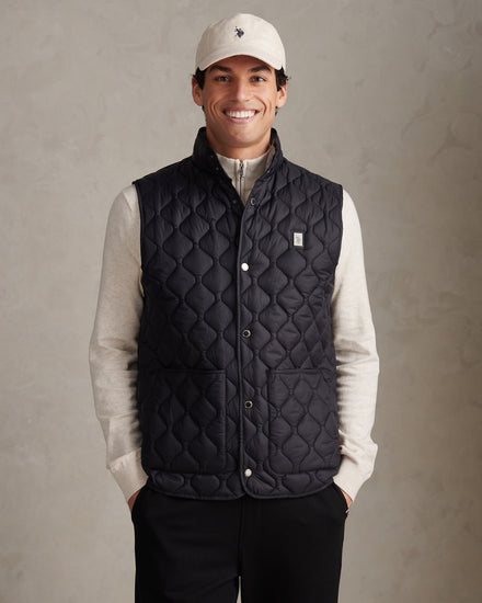 Mens Onion Quilt Lightweight Gilet Black