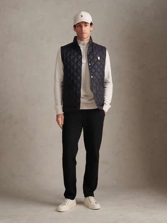 Mens Onion Quilt Lightweight Gilet Black